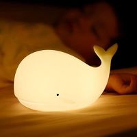 LED Children Night Light Whale Lamp 7 Color USB Rechargeable Silicone Desk Decor Bedroom Room Lamp for Kids Baby Gift Night Lights