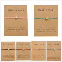 2019 Fashion Woven Adjustable Bracelet With Card Infinity Love Star Charm Bracelet for Girls Jewelry