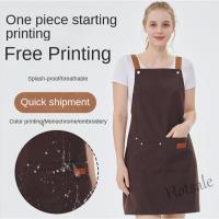 【hot sale】✳✟☁ D13 Ready Stock Free Custom Apron Women Multicolor Optional Apron Waterproof Apron Chef Apron Barista Apron Restaurant Work Apron Men Pocket Apron