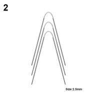 Pzcf เข็มแหวนวงกลมเย็บมือ3ชิ้นเข็มถักนิตติ้งสแตนเลสเข็มถักถุงเท้าผ้ายืดสำหรับผู้เริ่มต้นทำจากโลหะ