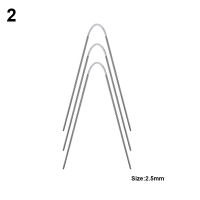 U2y7เข็มถักนิตติ้งเย็บด้วยมือ3ชิ้นเข็มแหวนวงกลมยืดหยุ่นได้เหล็กสแตนเลสสำหรับผู้เริ่มต้นถุงเท้าถักเข็มโลหะ