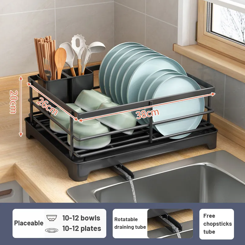 Kitchen Foldable Dish Bowl Storage Tray, Drying Rack, Drain Rack