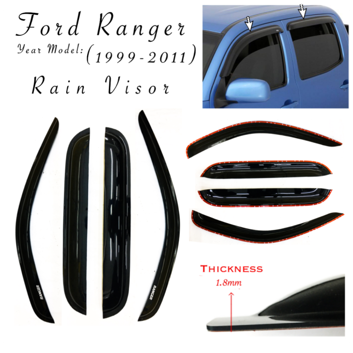 OSCPA FORD RANGER 19992011 RAIN VISOR WINDOW VISOR DEFLECTOR (1.8MM