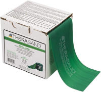 TheraBand Resistance Band 25 Yard Roll, Heavy Green Non-Latex Professional Elastic Bands For Upper &amp; Lower Body Exercise Workouts, Physical Therapy, Pilates, Rehab, Dispenser Box, Intermediate Level 1