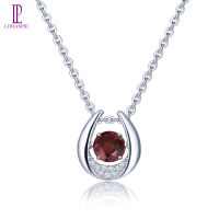 Lohaspie Jewellery Real Solid 925 Sterling Silver Natural Garnet Pendant Gemstone Pendant For Women 925 Silver Jewelry Gifts Birthday Gift Lohaspie Jewelry