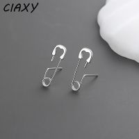 CIAXY Silver Color Irregular Pin Earrings for Men and Women Couples Personality Paper Clip Earring Gothic Jewelry Gifts