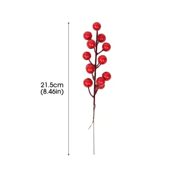 Christmas Artificial Berry Branches Christmas Tree Head Red Fruit