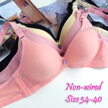 Malaysia ready stock️] S0045 Cotton wireless bra size 36-42 thin sponge  nipis 3 hook baju dalam wanita xde besi B cup