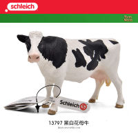 ? Sile Toy Store~ Siler Schleich Black And White Flower Cow 13797 Hastings Milk Farm Simulation Animal Childrens Toy Model