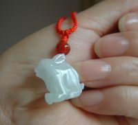 Natural Burmese stone pendant necklace carved small rabbit pendant men and women jewelry JADES jewelry children style