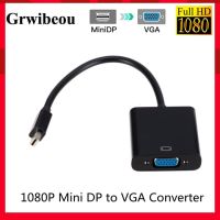 GRWIBEOU Mini DP to VGA Converter Cables 1080P Thunderbolt MINI Display Port to VGA Converter Mini DP to VGA Converter Adapter