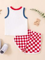 LAGKIYOJ Toddler Baby Boy Girl 4th of July Clothes Summer Sleeveless Tank Tops Striped Star Check Board Shorts Set  by Hs2023