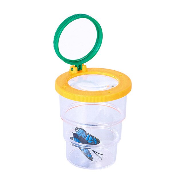 Children Cylindrical Crawler Spider Insect Box Magnifying Glass Magnifier 