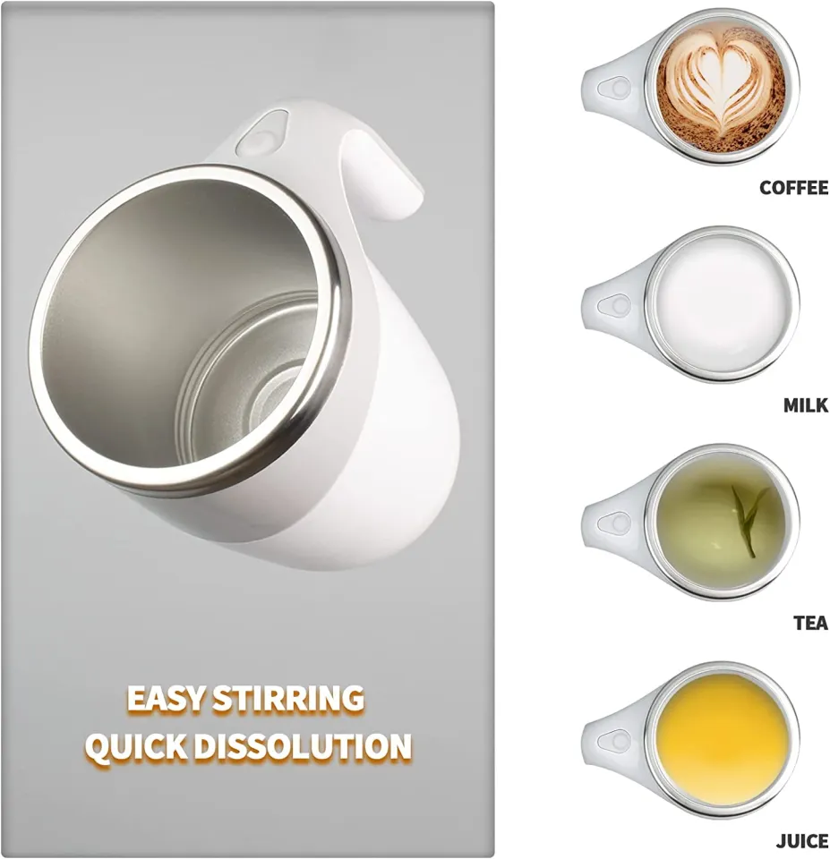 380mL Self Stirring Mug with Lid Automatic Stirring Coffee Cup R9I7