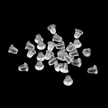 50pcs Transparent Silicone Rubber Earring Backs For Ear Stud Earring  Replacement