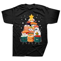 Funny Sushi Fast Food Xmas Tree Lights Christmas T Shirts Summer Graphic Cotton Streetwear Short Sleeve Birthday Gifts T shirt XS-6XL