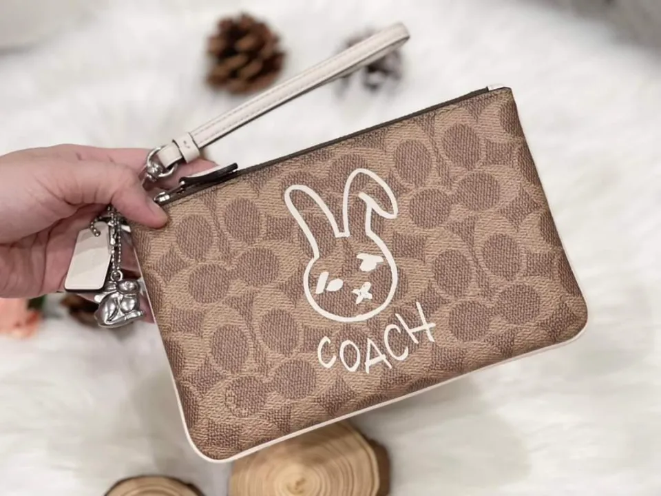 Lunar New Year Small Wristlet With Rabbit - Coach