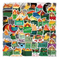 【LZ】✸▲✶  Lixo dos desenhos animados Can Fire Dairy DIY Adesivos Scrapbooking Bagagem Laptop Estacionária Graffiti Decoração para Crianças 50pcs por pacote