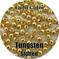 Gold Color  100 Tungsten Beads  Slotted  Fly Tying  Fly Fishing Accessories