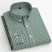 Mens Casual Plaid Shirt Comfortable Special Design Long Sleeve Easy-care Shirts High Quality 100 Cotton Smart Shirts