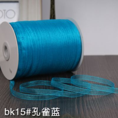 【CC】 Peacock blue  (10 Meters/lot) 1/4  39;  39;(6mm) Organza Wholesale Wedding Decoration Wrapping