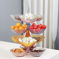 Kitchen Candy Fruit Plate European Plastic Stackable Dried Fruit Snacks Tray Home Wedding Party Table Dessert Decoration Plate