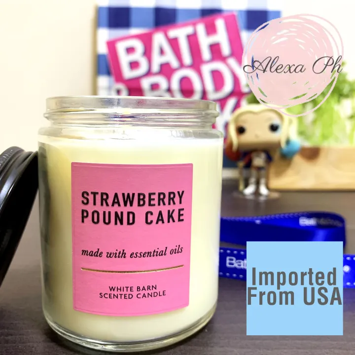 bath and body works candle strawberry pound cake