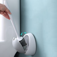 Household Creative Tpr Silicone Head Wall-Mounted Punch-Free Toilet Brush Set Bathroom Accessories No Dead Corner Cleaning Tools