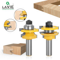 LAVIE 2Pcs 12Mm 12 "Shank Tenon มีด Router Bits ชุดประตูเครื่องตัดจับคู่ลิ้น Groove T-Handle Rail Stile Bit 03026