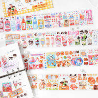 【2023】1แผ่น Waterproof Sweet Shop การ์ตูนน่ารักขนมขบเคี้ยว Ice Cream Strip ing Tape สำหรับ Scrapbooking ทำการ์ดไดอารี่