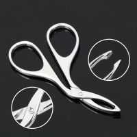 Stainless Steel Scissors Flat Tip Eyebrow Extension Tweezer Clamp Plier Eyebrows Clipper Eyelash Hair Remove Epilating Tool