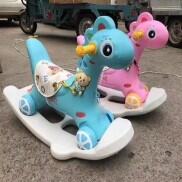 Ngựa Bập Bênh Cho Bé 2 in 1 Đa Năng Có Bánh Xe Kiêm Xe Chòi Chân