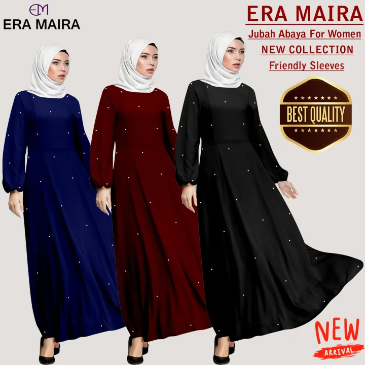 Wanita Perempuan Plain Ironless Jubah Abaya Premium Long Dress Muslimah