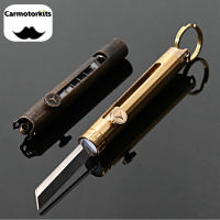 EDC Mini Detachable Portable Paper Cutting Multi-function Mini Blade Brass Pocket Key Ring Folding