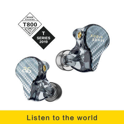 AUDIOSENSE T800 Knowles 8 Balanced Armature Driver HiFi IEMs พร้อมสาย MMCX ที่ถอดออกได้3D Priting เรซิ่น Shell