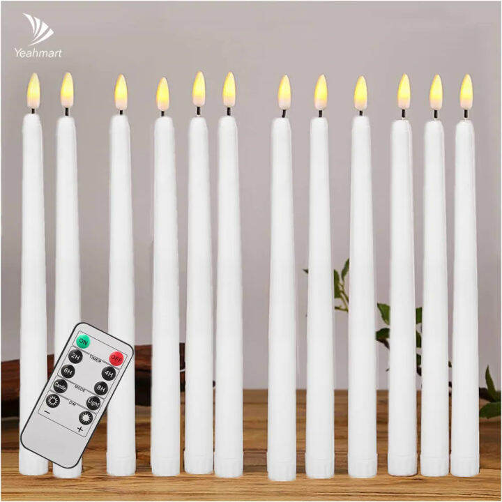 624Pc LED Flameless Taper Candles 6.511"Tall Tapered Candle Battery