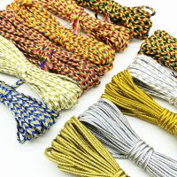 【YF】►✧ↂ  5 Yards 4mm Gold Thread Color Rope Cord Chinese Knot Macrame Braided String Tassels Beading