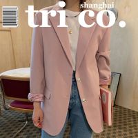 COD DSFGERRTYTRRE Design sense niche pink suit jacket female spring and autumn oversize blazer retro style casual suit top for women blazer coat