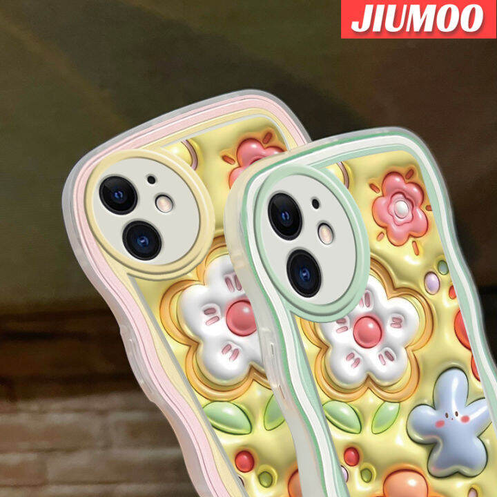 jiumoo-เคสโทรศัพท์ปลอกสำหรับ-samsung-galaxy-a22-4g-a22-5g-เคส3d-ลายดอกไม้สีสันสดใสเคสโทรศัพท์กรอบซิลิโคนนิ่มใสแบบแฟชั่นเลนส์กล้องถ่ายรูปเคสโปร่งใสป้องกันการกระแทก