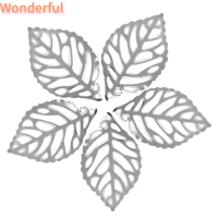 ?【Lowest price】Wonderful จี้ใบไม้ลายฉลุโลหะแนววินเทจ100ชิ้น เซ็ตสำหรับงานฝีมือในการทำเครื่องประดับแบบทำมือ