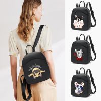 Cute Dog Print Women Backpack 2023 Travel Casual Waterproof Women Shoulder Bags Female Large Capacity Nylon Rucksack Black Purse 【AUG】