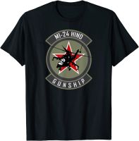 Military Helicopter Mi24 Hind Gunship Men Tshirt Daily Shirts