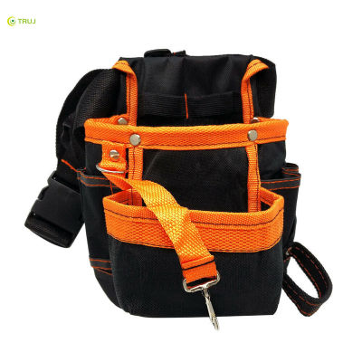 กระเป๋าผู้จัดฮาร์ดแวร์8ใบทำจากผ้าอ๊อกซ์ฟอร์ดหนาสำหรับเข็มขัดเครื่องมือสีส้ม/สีเทา