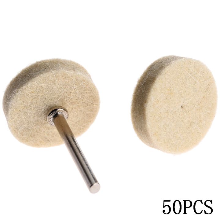 50pcs-25mm-dremel-accessories-wool-felt-polishing-buffing-wheel-grinding-polishing-pad-2pcs-3-2-mm-shanks-for-dremel-rotary-tool