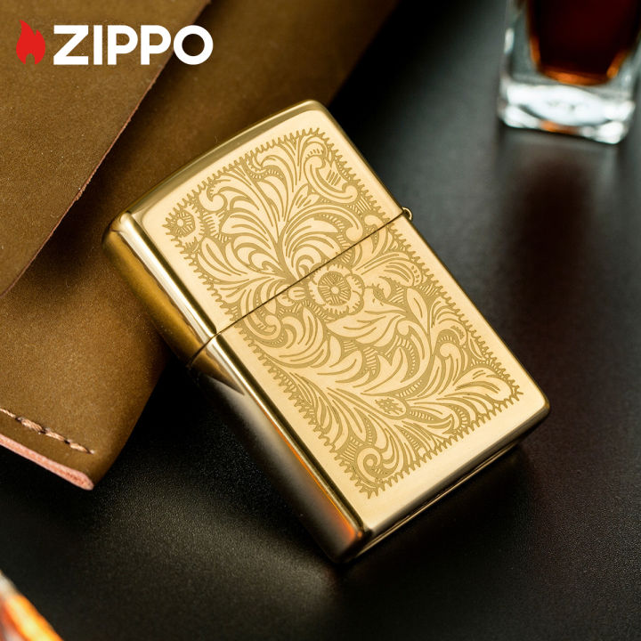 zippo-venetian-design-high-polish-brass-pocket-lighter-zippo-352bการออกแบบสไตล์เวนิส-ไฟแช็กไม่มีเชื้อเพลิงภายใน