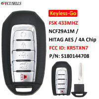 5B Keyless-Go Remote Smart Car Key FSK 433Mhz NCF29A1M HITAG AES 4A Chip FCC ID: KR5TXN7 S8 For Infinit QX60