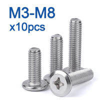 10 ชิ้น/ล็อต M3 M4 M5 M6 M8 A2-70 สแตนเลสขนาดใหญ่ FLAT Phillips HEAD ALLEN เฟอร์นิเจอร์ Rivet สกรู Connector Joint bolt-Shief