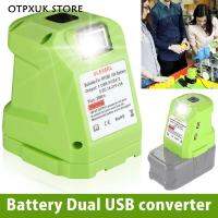 OTPXUK เครื่องแปลงไฟเข้ากันได้กับ Ryobi 18V แบตเตอรี่พกพาแบตเตอรี่พร้อมเต้าเสียบ DC และเครื่องแปลงไฟพลังงาน USB คู่เครื่องชาร์จอุปกรณ์สถานีแบบพกพา