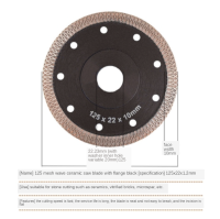 125ตาข่ายดำ Wave กระเบื้องเซรามิก Saw ใบมีดหน้าแปลน J ความแข็งสูงโลหะผสมเซรามิค Saw ใบมีดสำหรับตัด