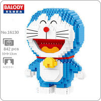 Balody 16130 Anime Doraemon Cat Robot Stand Animal Bell 3D DIY Mini Diamond Blocks Bricks Building Toy for Children Gift no Box